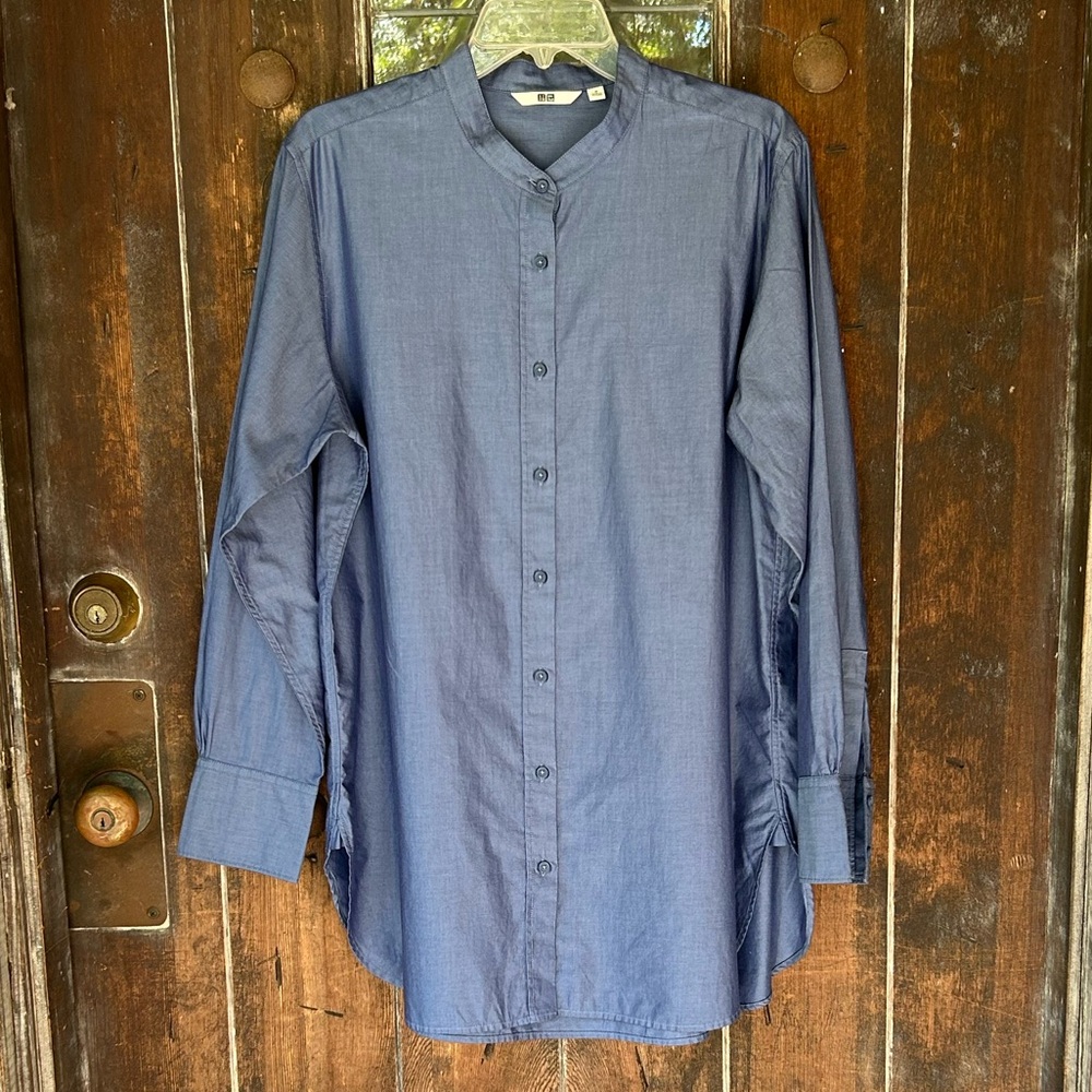 Uniqlo | cotton Shirt dress stand collar